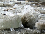 Red River ice, Photo, Brenda Brown, 2008