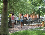 Gainesville City Plaza, mid-day, photo by Brenda Brown